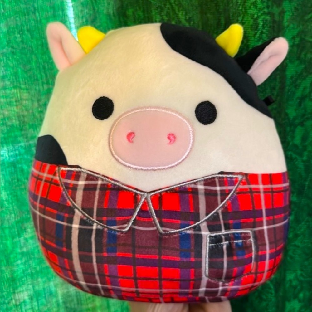 Connor Cow Squishmallows Plaid Fall Autumn Back to School Farm Animal